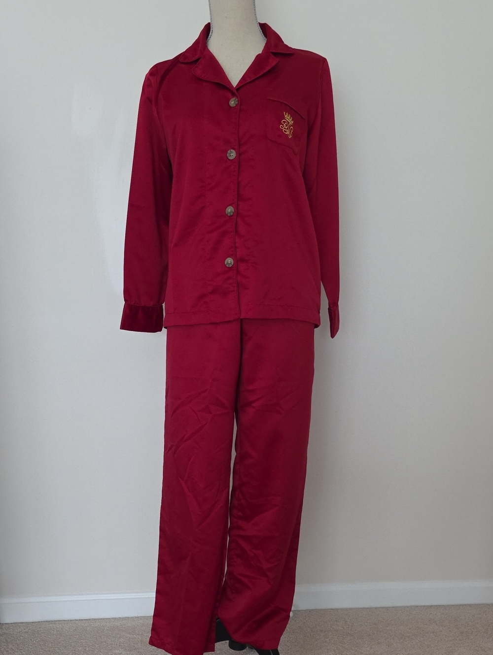 Lauren Ralph Lauren Red Button-Front Pajama Set Size S